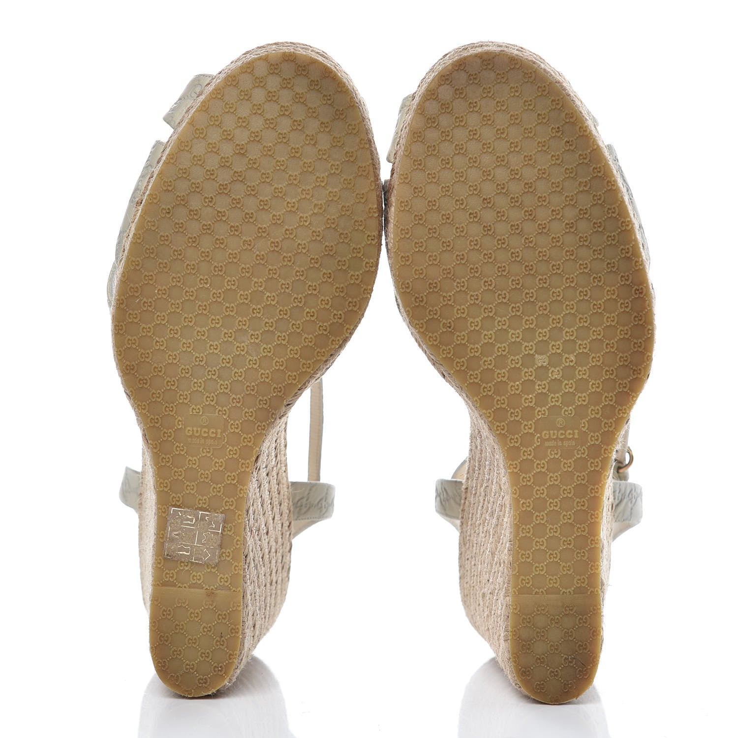 Gucci Microguccissima Penelope Espadrille Wedge 41.5 Off White 7 of 11