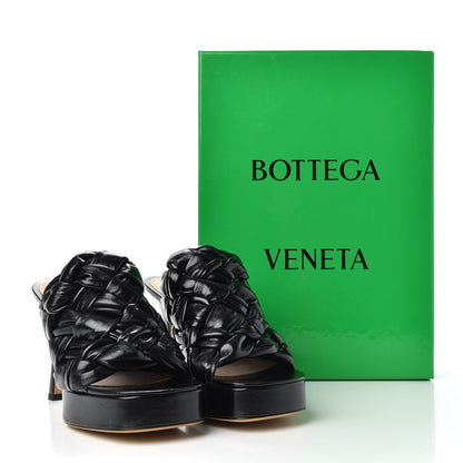 Bottega Veneta Shiny Nappa Intreccio The Board Platform Mule Sandals 37.5 Black 10 of 10