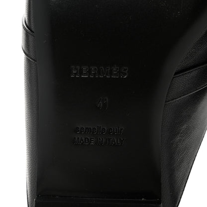 Hermes Glazed Calfskin Oz Mules 41 Black 7 of 10