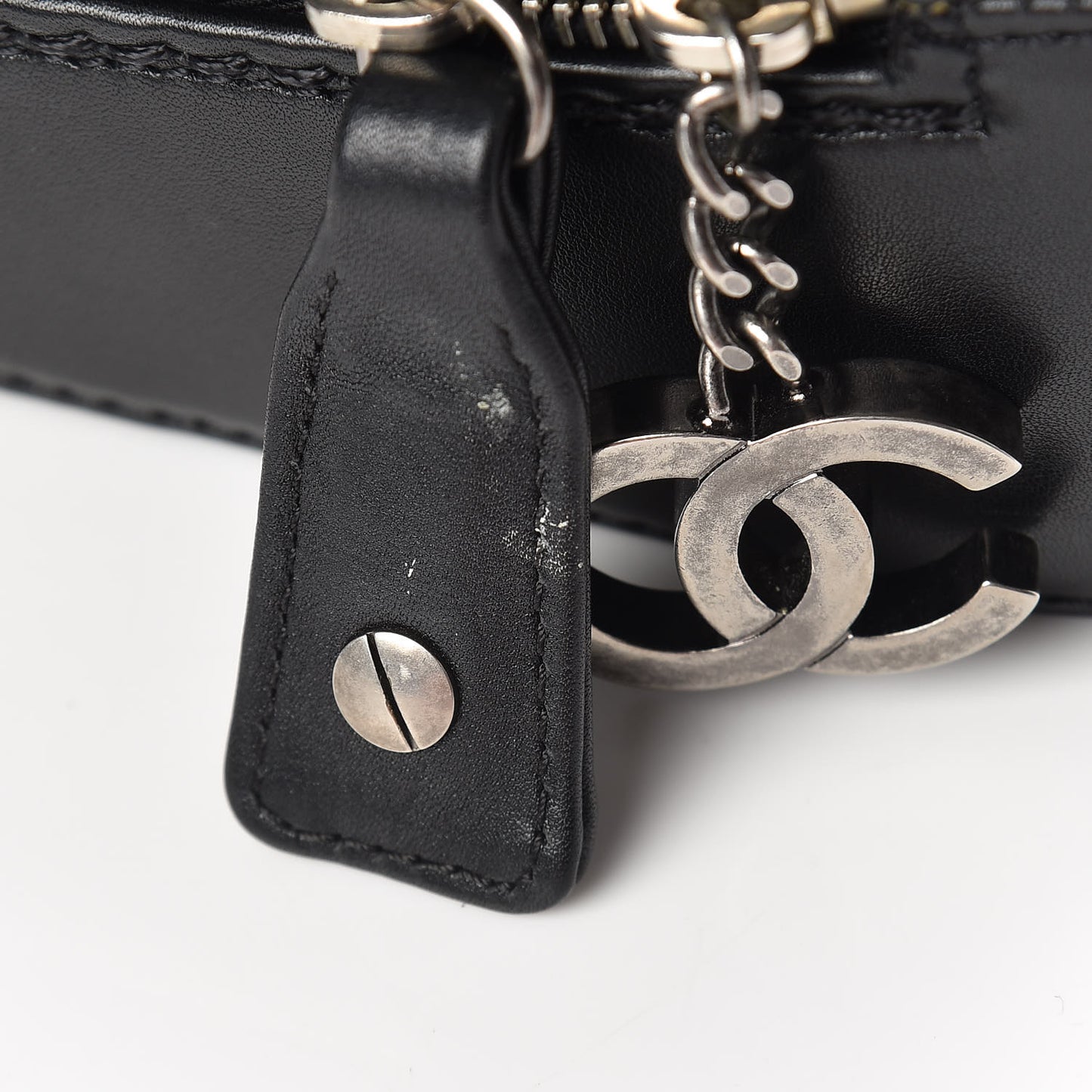 Calfskin Quilted Top Handle Bag Black