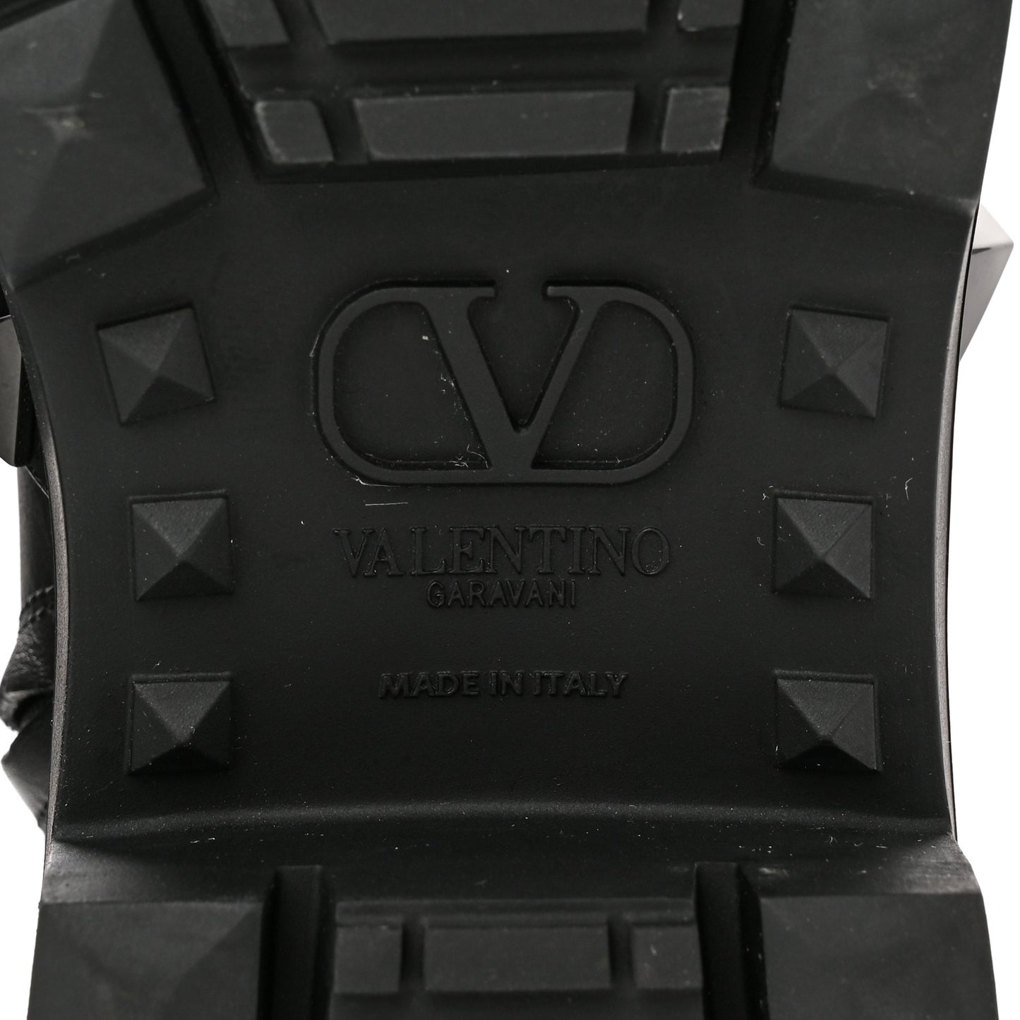 Calfskin Tonal Roman Stud 20/40mm Combat Boots 39 Black