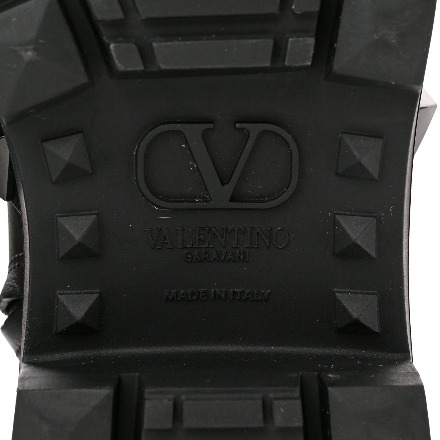Valentino Garavani Calfskin Tonal Roman Stud 20/40mm Combat Boots 39 Black 7 of 17