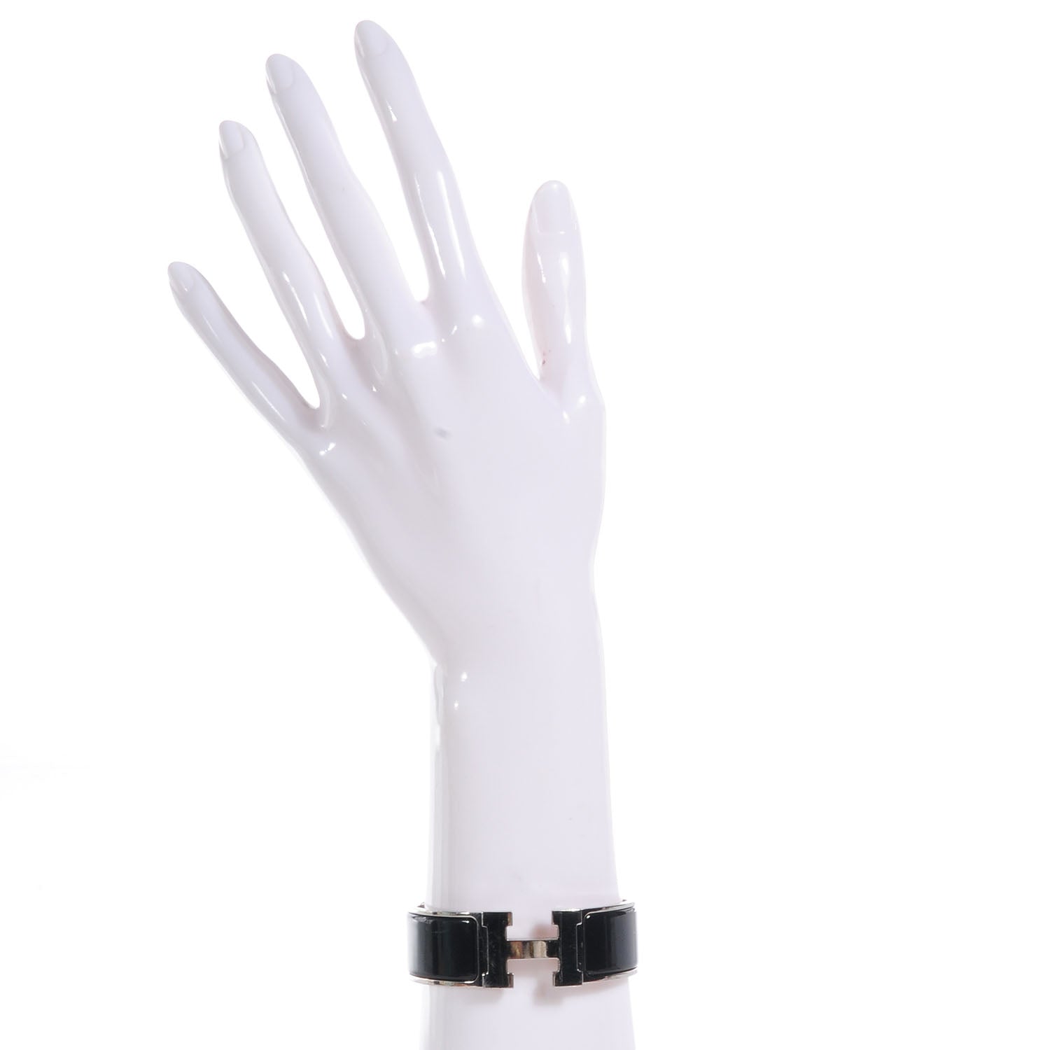 Hermes Enamel Clic Clac H Bracelet Wide PM Black 2 of 5