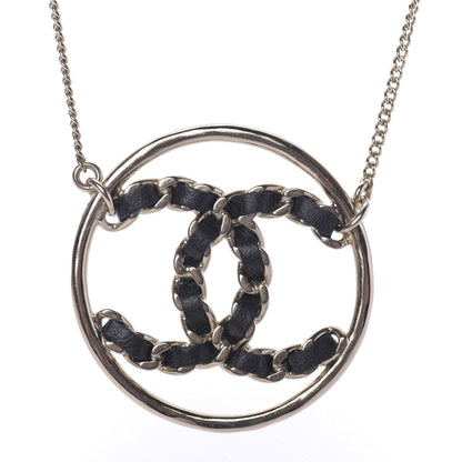 Chanel Lambskin CC Chain Necklace Gold Black 3 of 7