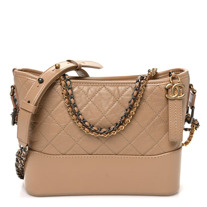 Chanel Aged Calfskin Quilted New Medium Gabrielle Hobo Beige 1 of 10