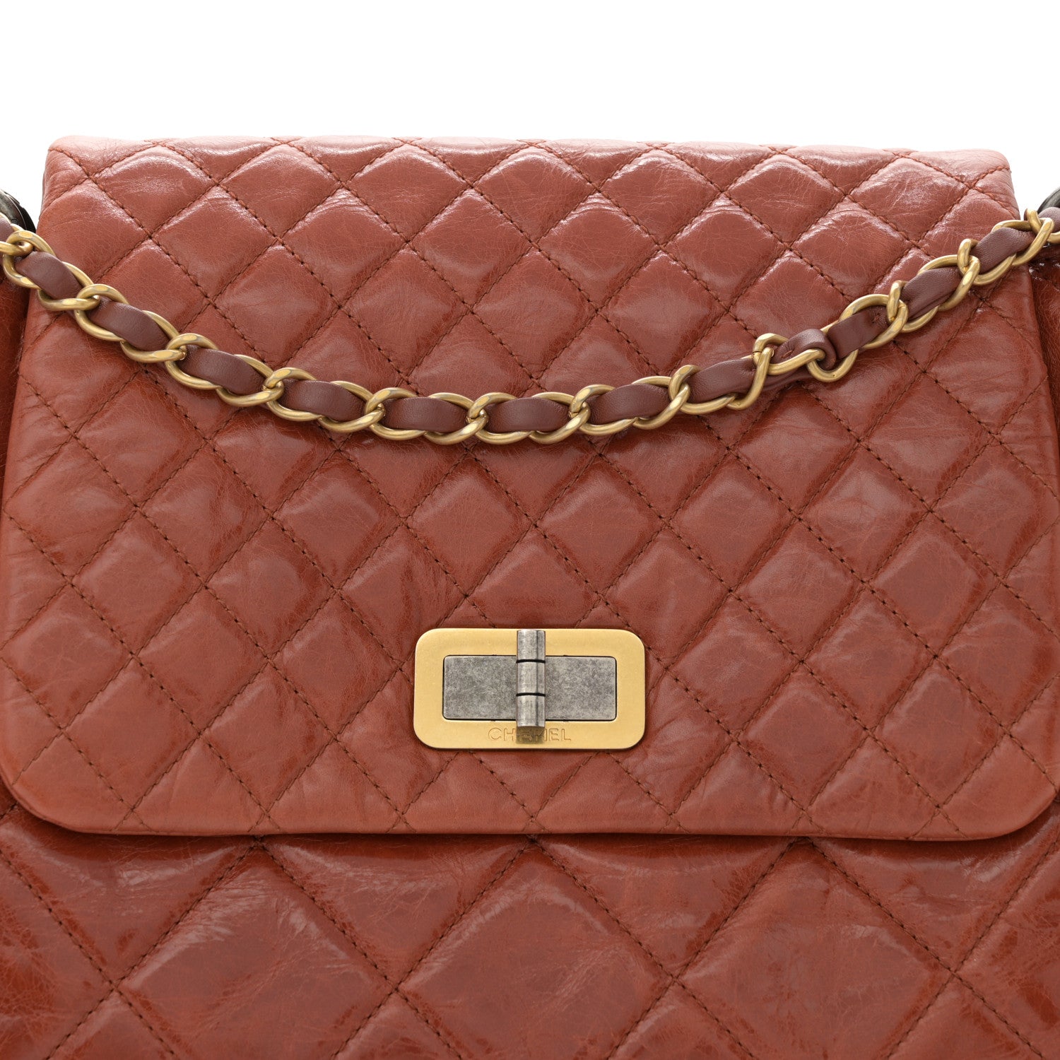 Chanel Glazed Crinkled Lambskin Large East West Flap Red 8 of 12