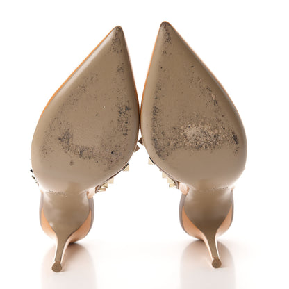 Valentino Garavani Patent Nappa Rockstud Ankle Strap 100mm Pumps 37 Mandarin Sorbet Poudre 6 of 9