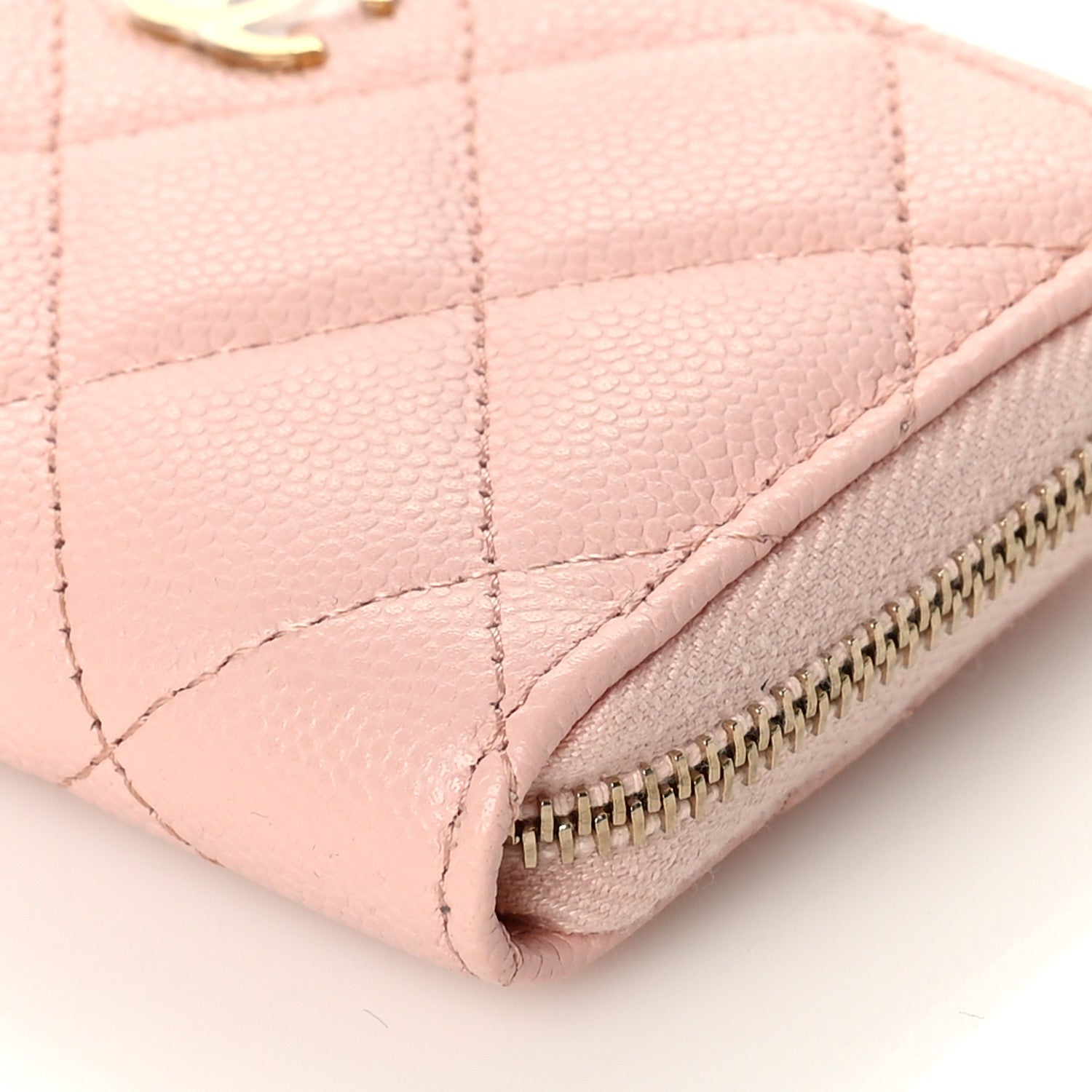 Chanel Caviar Quilted Zipped Key Holder Case Light Pink 9 of 10