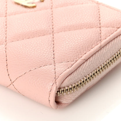Chanel Caviar Quilted Zipped Key Holder Case Light Pink 9 of 10