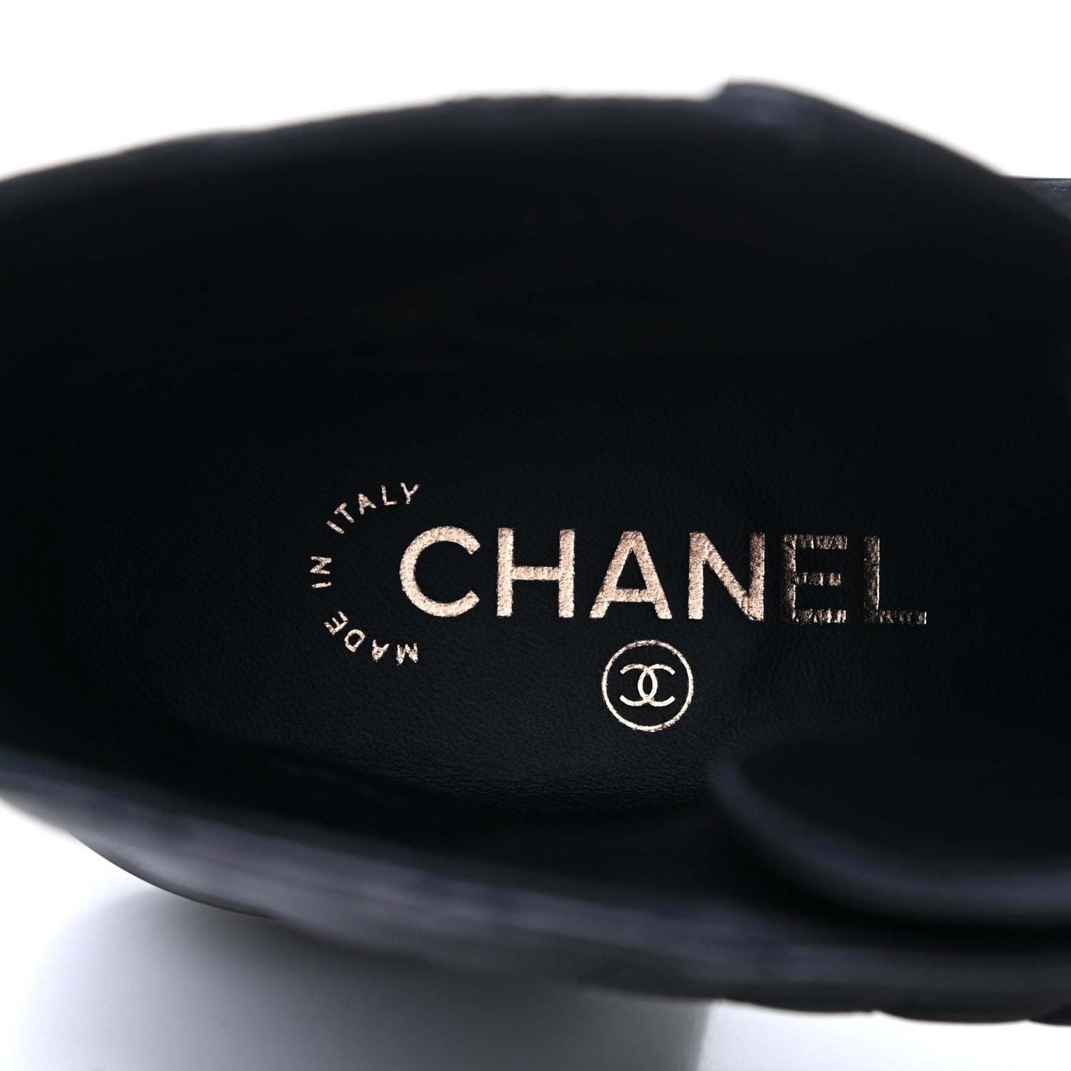 Chanel Shiny Lambskin Quilted Lace Up Combat Boots 39 Black 8 of 10