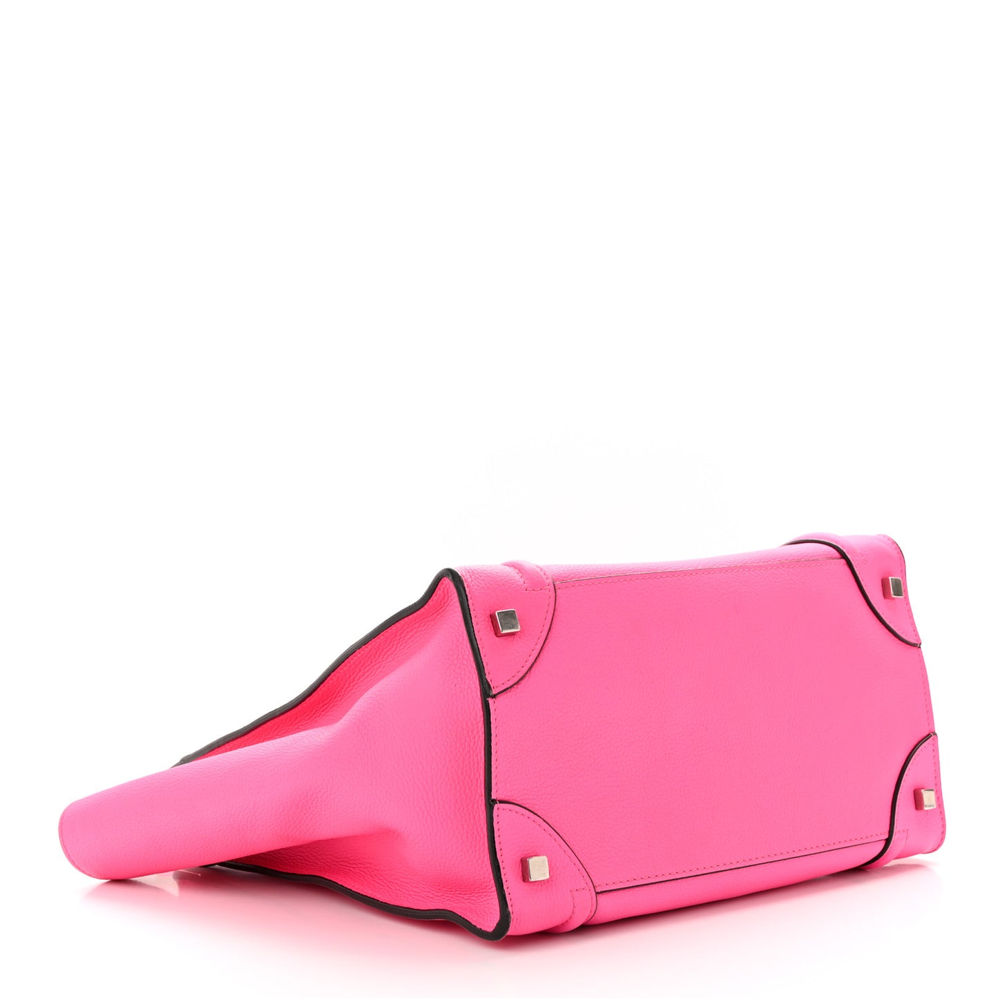 Drummed Calfskin Mini Luggage Fluo Pink