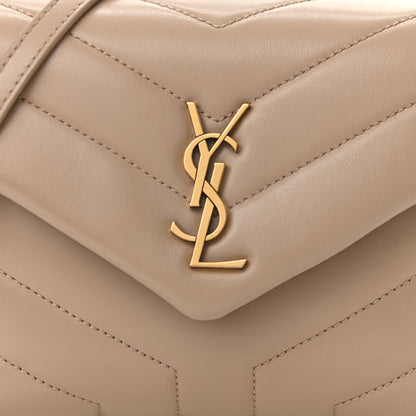 Saint Laurent Calfskin Y Quilted Monogram Toy Loulou Crossbody Bag Latte 8 of 10