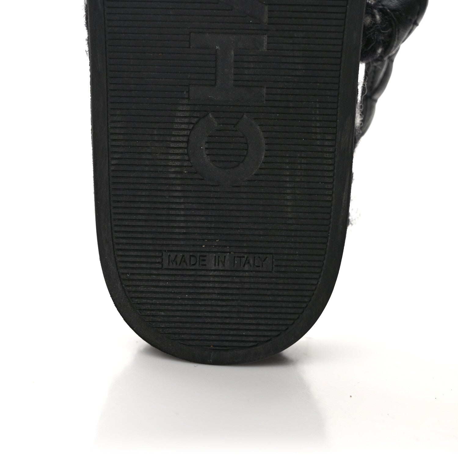 Chanel Cord Lambskin Quilted Logo Sandals 38 Black White 6 of 8