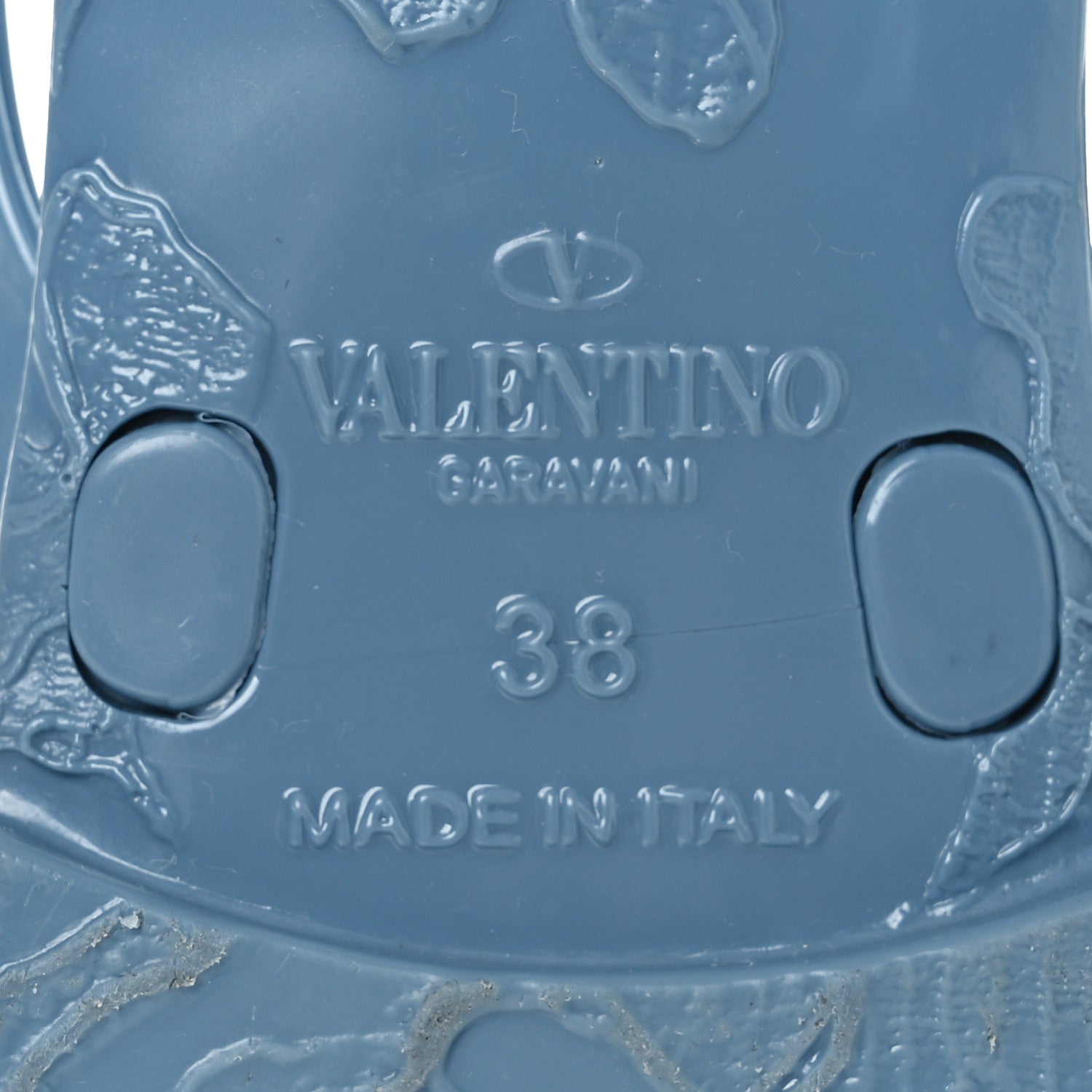 Valentino Garavani PVC Jelly Rockstud Bow Thong Sandals 38 Grey Sky 8 of 10