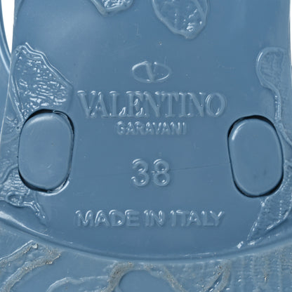 Valentino Garavani PVC Jelly Rockstud Bow Thong Sandals 38 Grey Sky 8 of 10