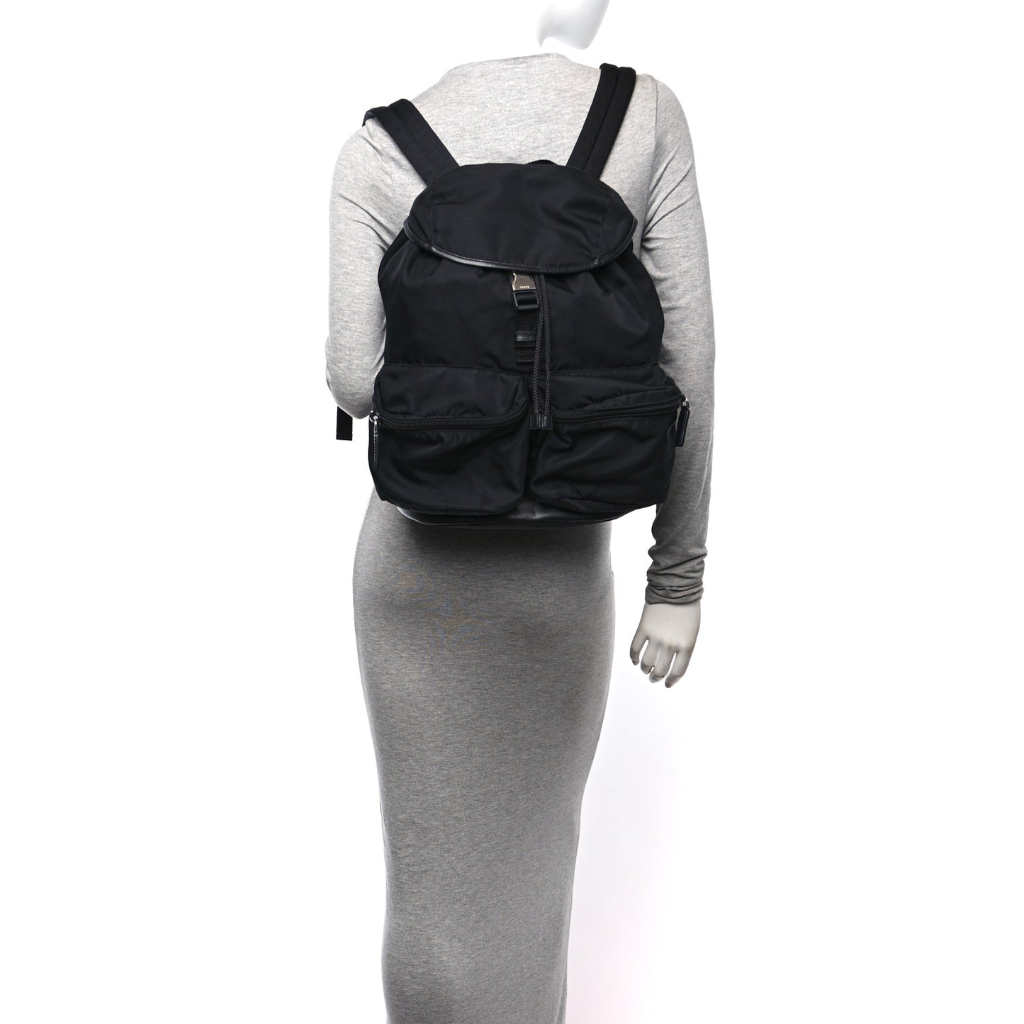 Tessuto Nylon Saffiano Vela Backpack Black