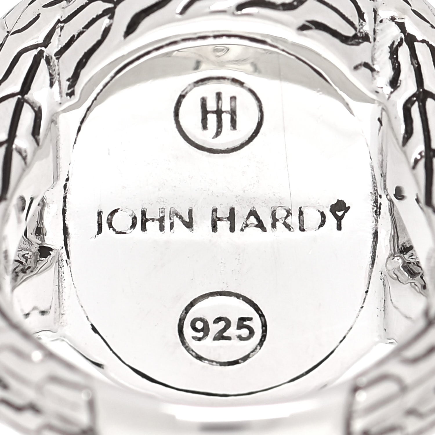John Hardy Sterling Silver Classic Chain Hammered Oval Ring 52 6 4 of 4