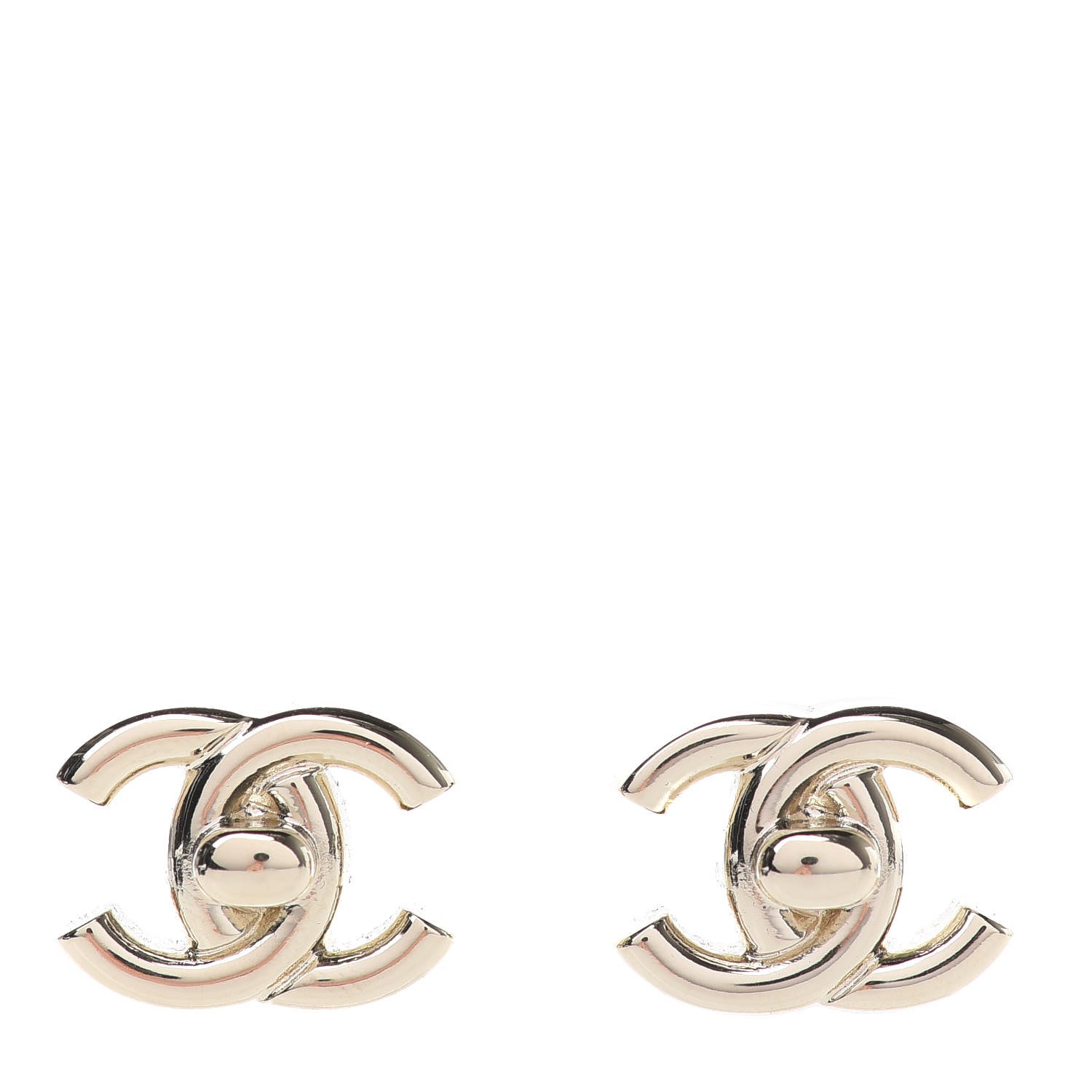 Chanel Metal CC Turnlock Earrings Gold 1 of 5