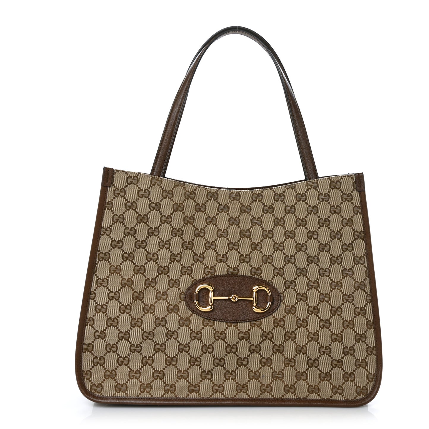 Monogram Horsebit 1955 Tote Bag Beige Brown Sugar