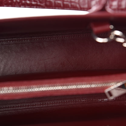 Saint Laurent Calfskin Crocodile Embossed Baby Sac De Jour Red 7 of 13