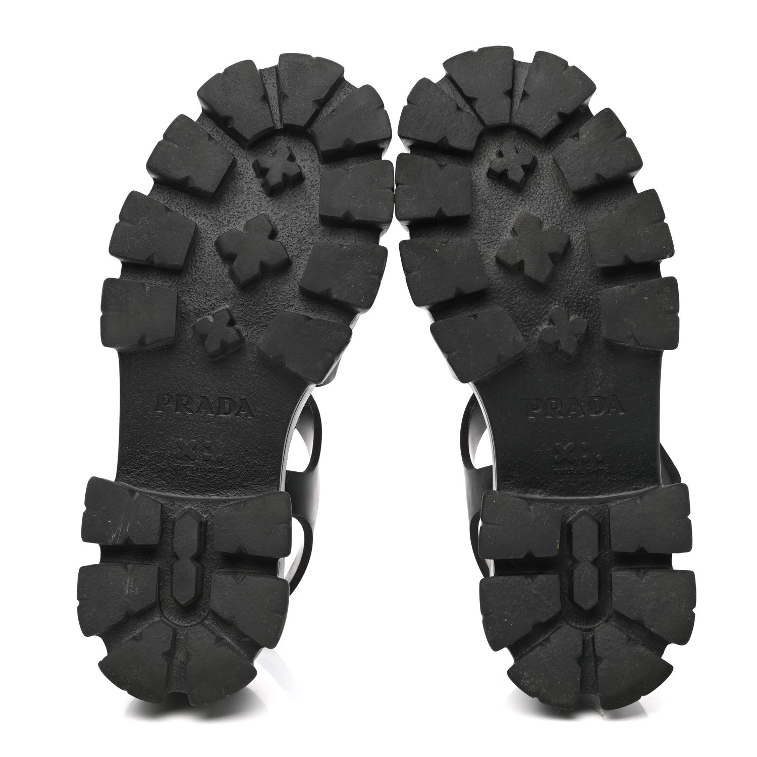 Prada Foam Rubber Triangle Logo Monolith 55mm Cage Sandals 38 Black 5 of 7