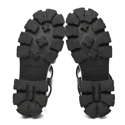 Prada Foam Rubber Triangle Logo Monolith 55mm Cage Sandals 38 Black 5 of 7