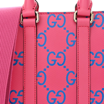 Gucci Calfskin GG Tennis Embossed Mini Tote Bag Modern Fuchsia Modern Blue 8 of 11