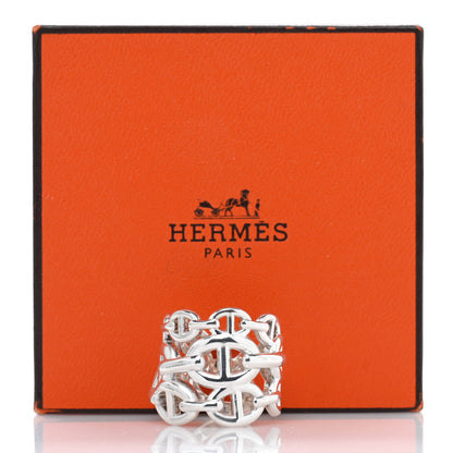 Hermes Sterling Silver GM Chaine d'Ancre Enchainee Band Ring 52 6 5 of 5