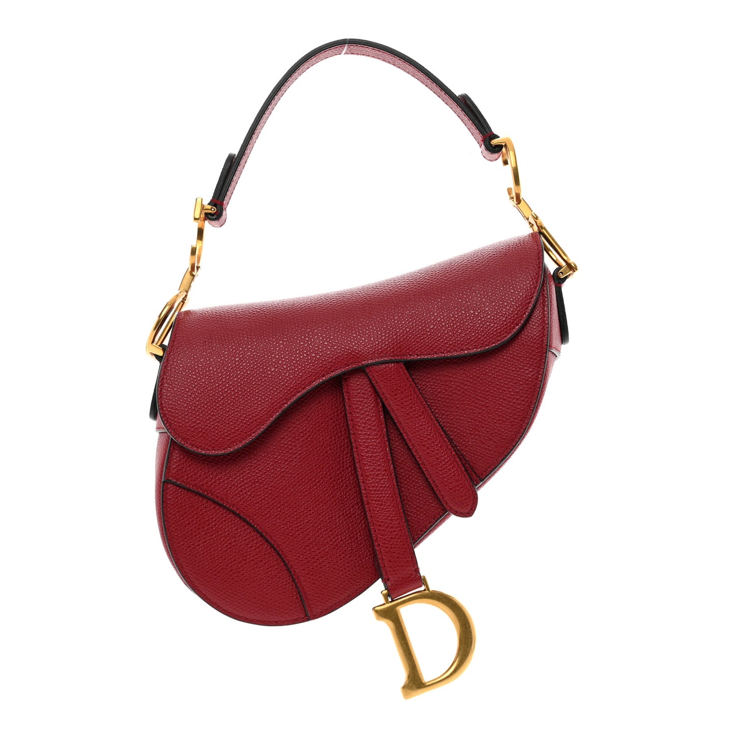 Calfskin Mini Saddle Bag Red