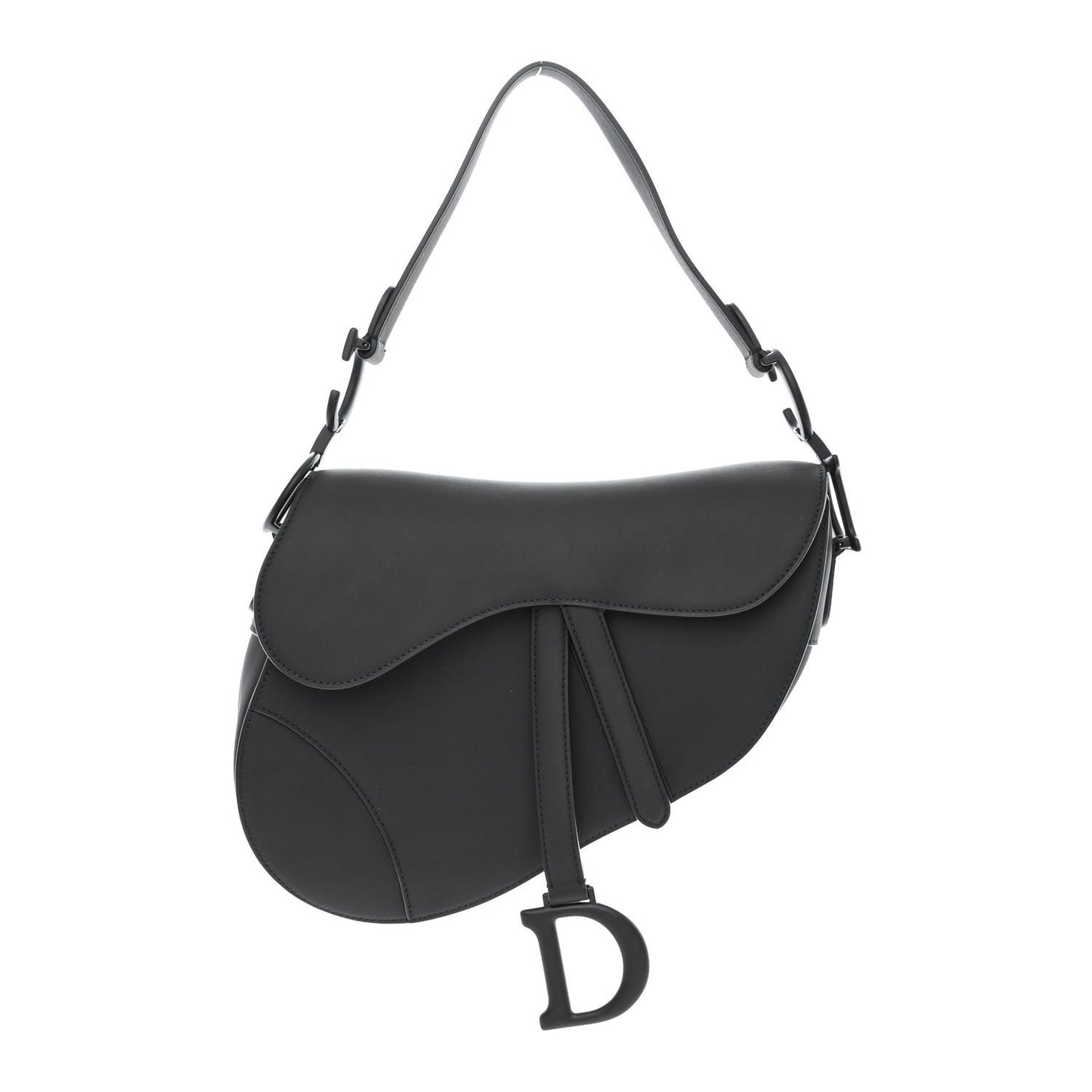 Ultra Matte Calfskin Saddle Bag Black