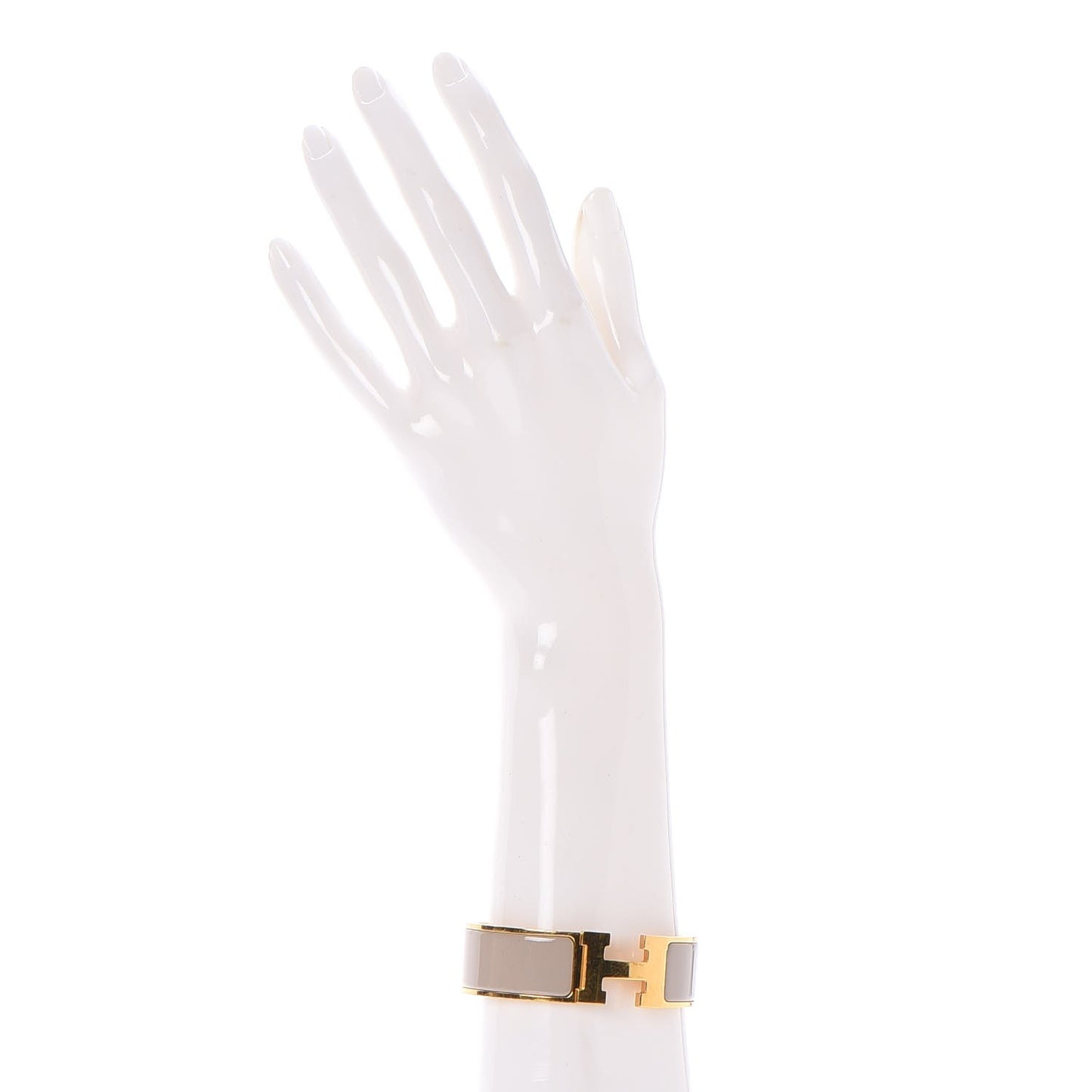 Enamel Wide Clic Clac H Bracelet GM Marron Glace