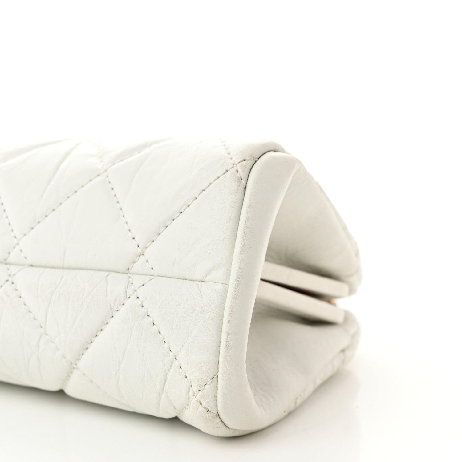 Chanel Aged Calfskin Small Just Mademoiselle Bowling Bag White 11 of 13