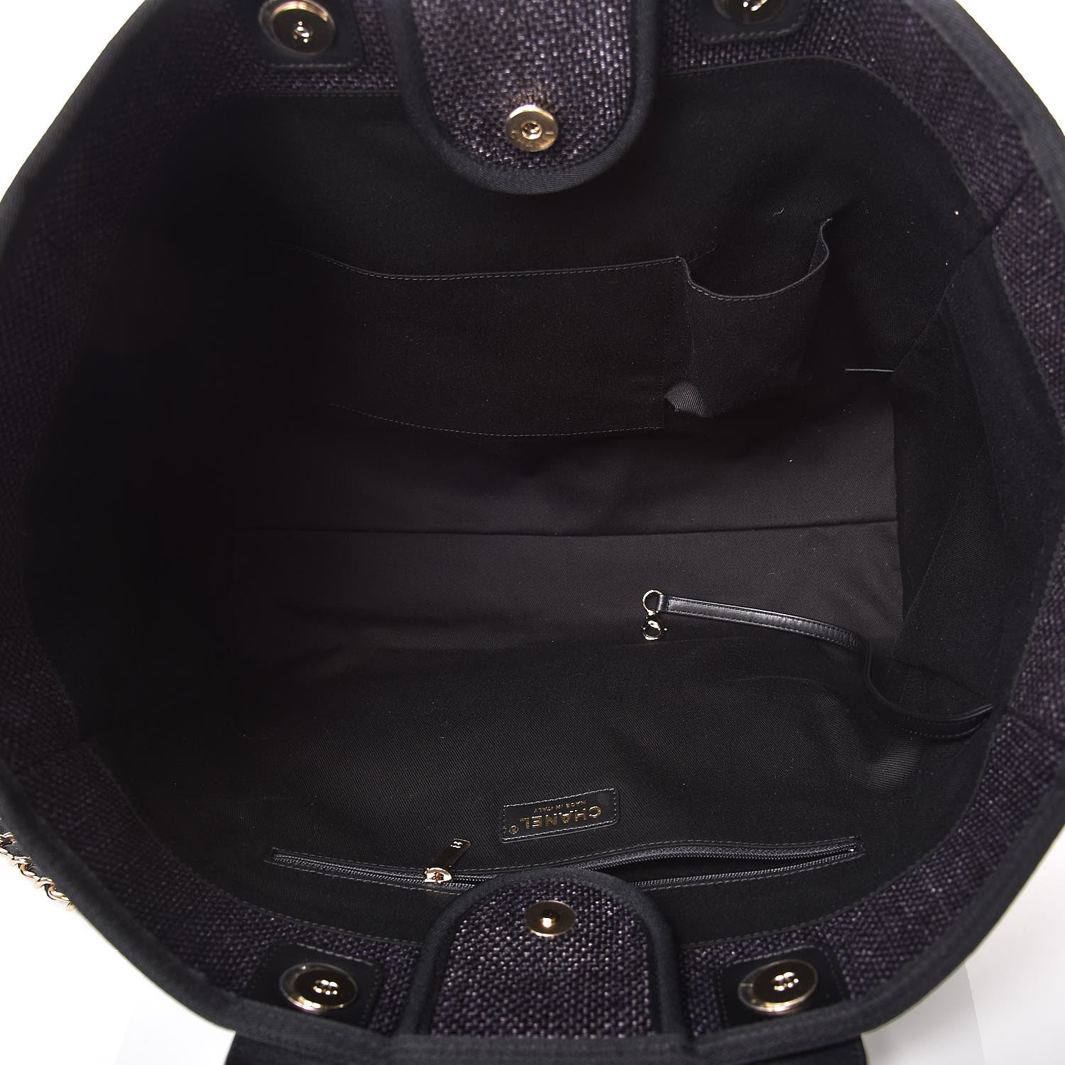 Chanel Woven Straw Raffia Large Deauville Tote Black 5 of 7