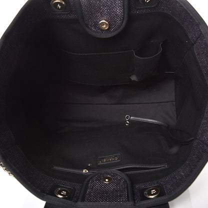 Chanel Woven Straw Raffia Large Deauville Tote Black 5 of 7