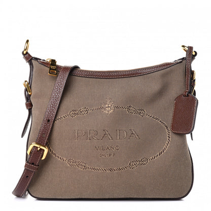 Prada Jacquard Logo Small Messenger Corda Bruciato 1 of 4