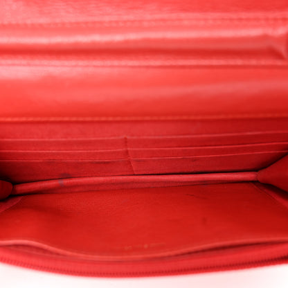 Chanel Goatskin Diagonal Quilted Wallet On Chain WOC Red 5 of 12