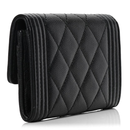 Chanel Caviar Quilted Boy Flap Card Holder Black 3 of 6