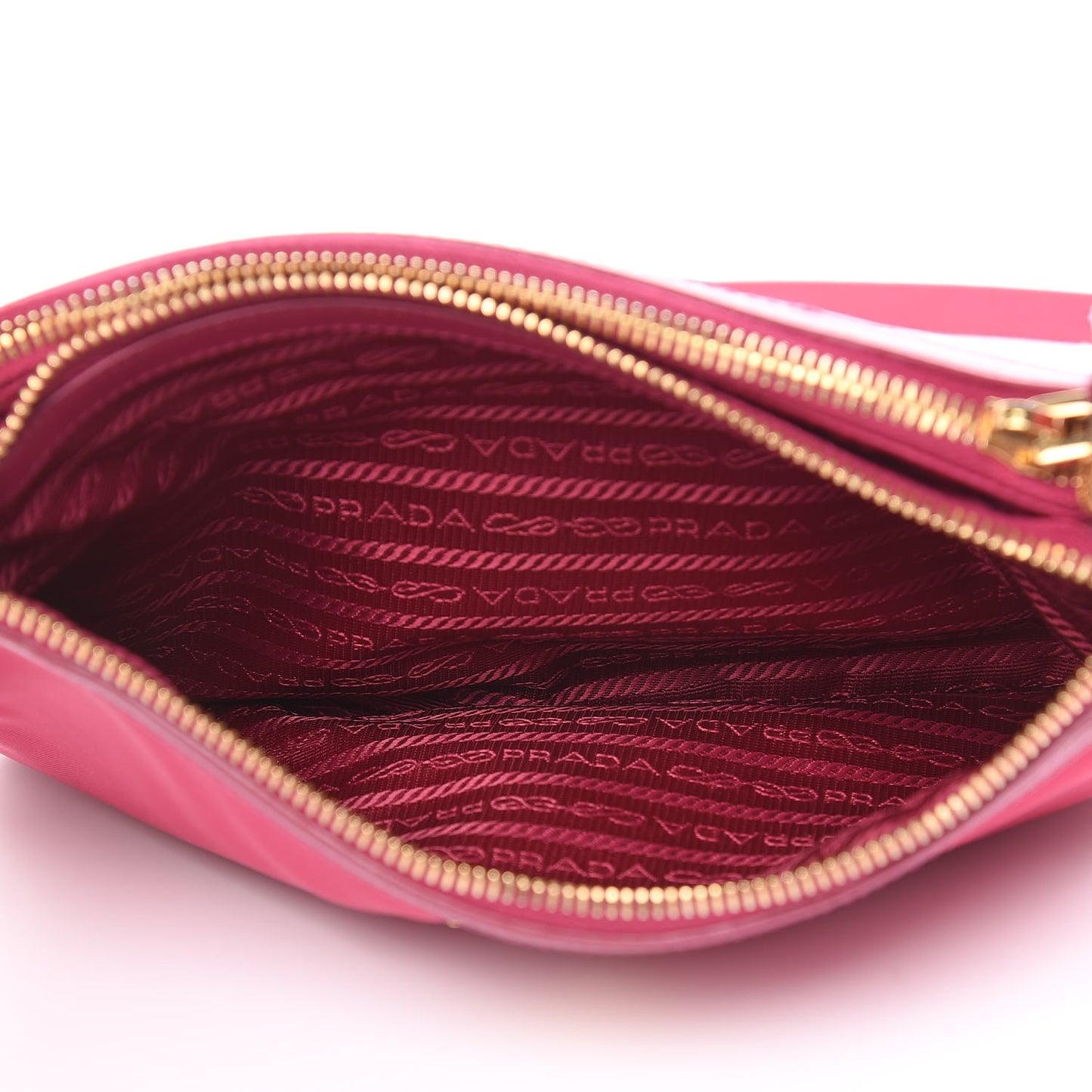 Tessuto Nylon Soft Calf Double Zip Crossbody Bag Ibisco