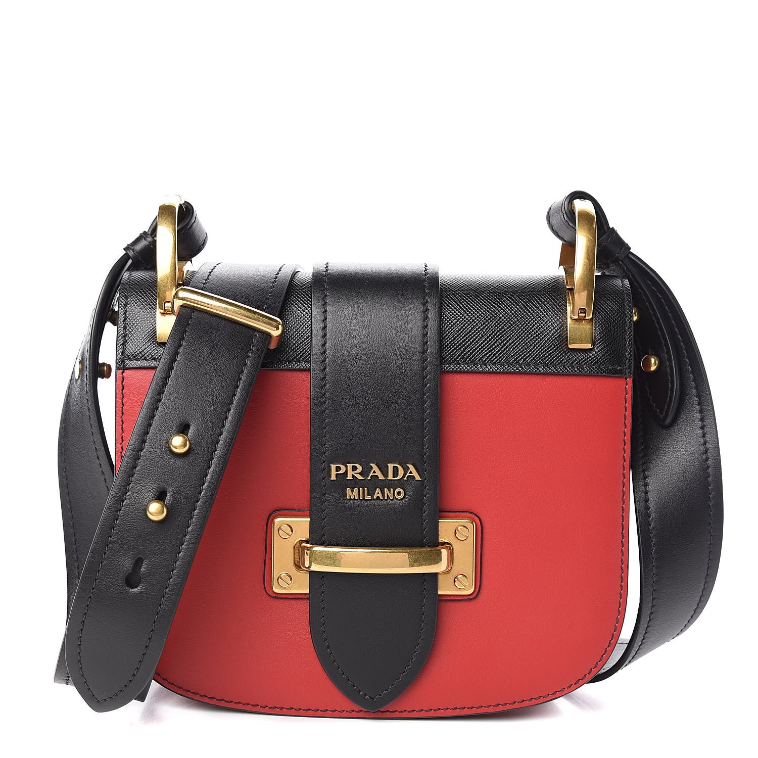 Prada City Calf Saffiano Pionniere Bag Fuoco Black 1 of 9