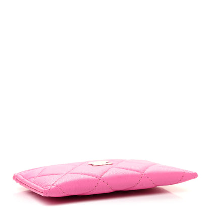 Chanel Lambskin Quilted Card Holder Neon Pink 4 of 8