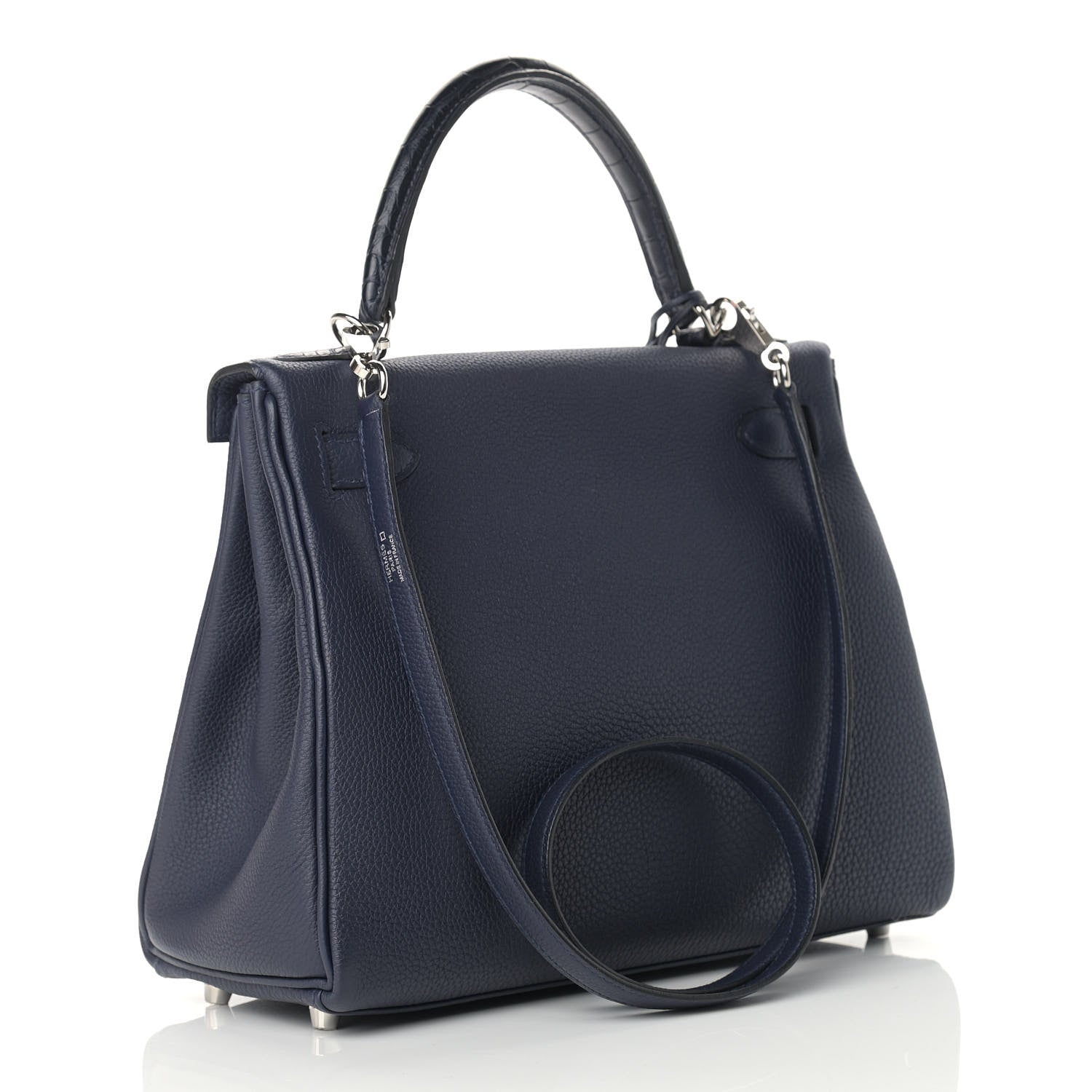 Hermes Togo Matte Alligator Kelly Retourne Touch 28 Bleu Nuit Bleu Marine 3 of 10