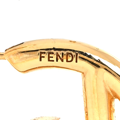 Fendi Metal FF Hoop Earrings Gold 4 of 5