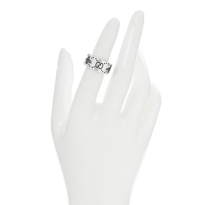 Gucci Sterling Silver GG Bee Wide Band Ring 49 5 2 of 4