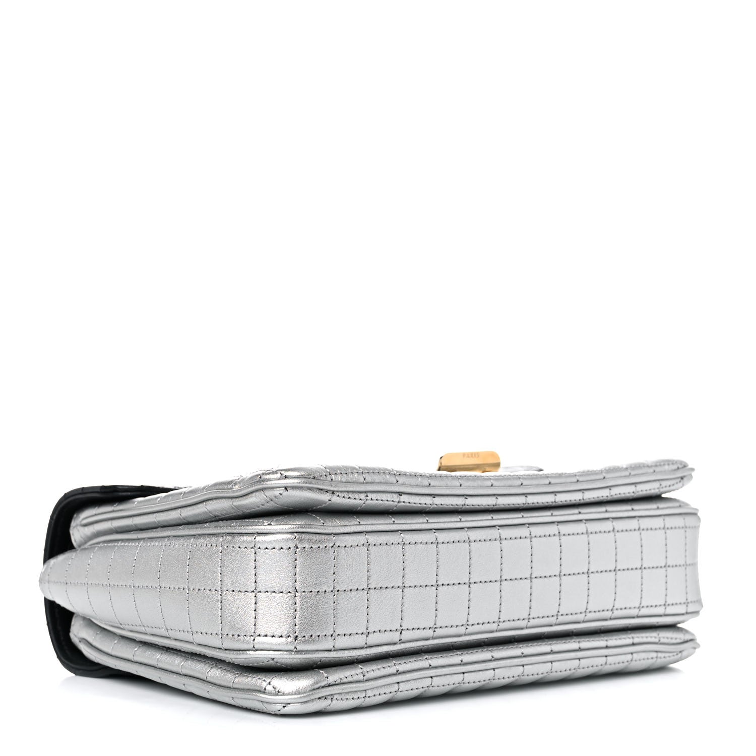 Celine Calfskin Quilted Medium C Bag Silver Black 5 of 14