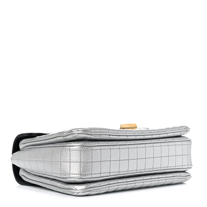 Celine Calfskin Quilted Medium C Bag Silver Black 5 of 14