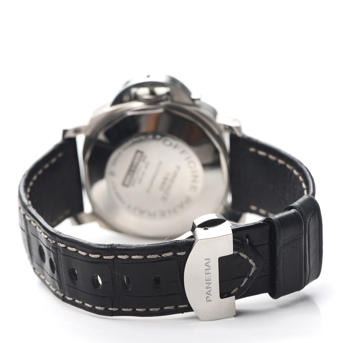 Stainless Steel Alligator 40mm Luminor Marina Automatic Watch Black PAM00048
