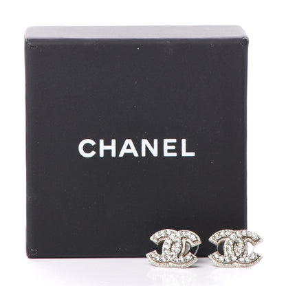 Chanel Crystal Timeless CC Earrings Light Gold 4 of 4