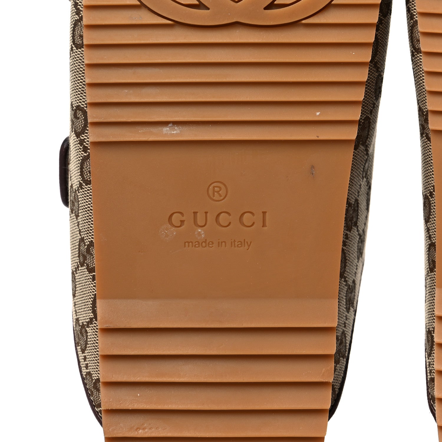 Gucci GG Monogram Lavaredo Eco Fabric Mens Slide Sandals With Straps 9 Beige Ebony Light Brown 6 of 11
