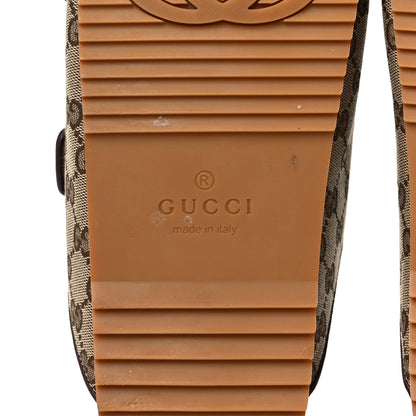 Gucci GG Monogram Lavaredo Eco Fabric Mens Slide Sandals With Straps 9 Beige Ebony Light Brown 6 of 11