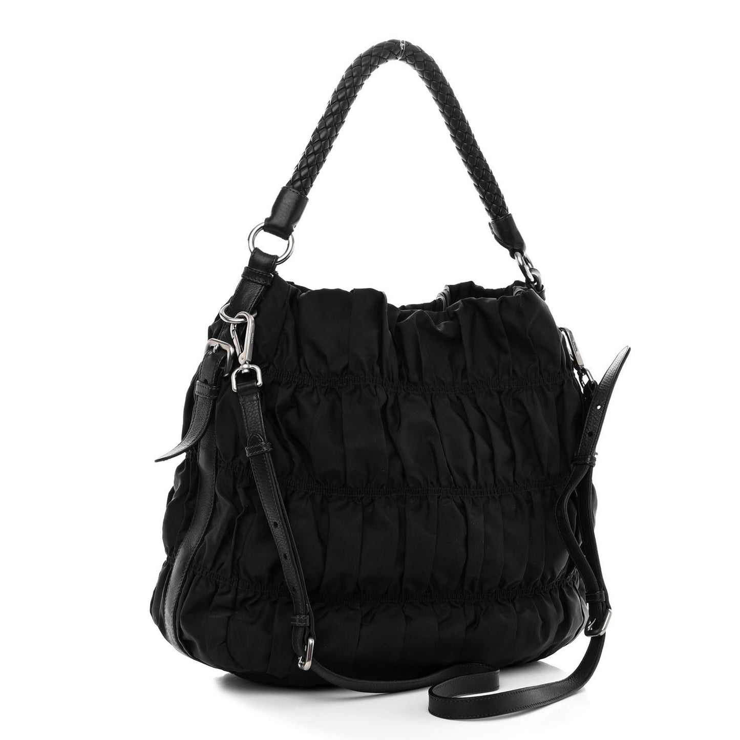 Tessuto Nylon Gaufre Hobo Black